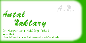 antal maklary business card